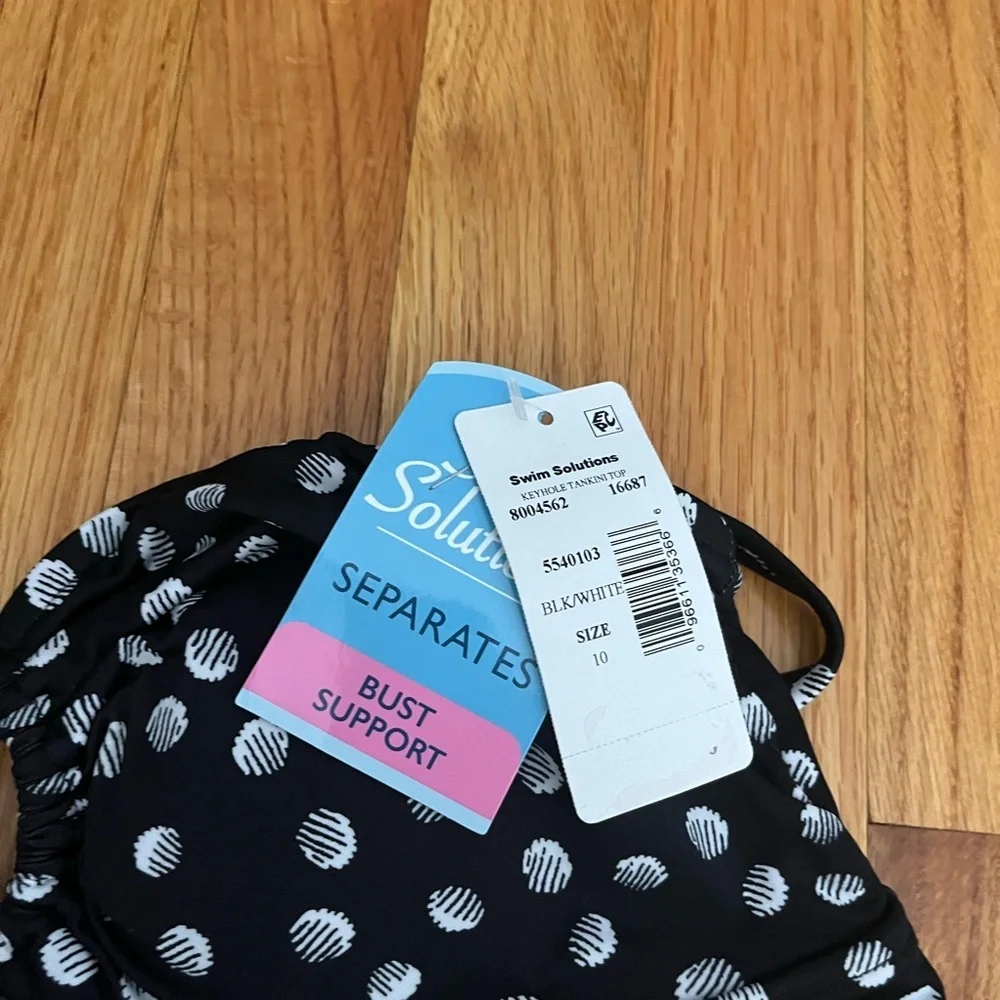 NWT Swim Solutions Keyhole Hardware Tankini Top - Picture 4 of 4